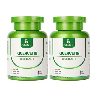 JulyDeer Quercetin 400 mg with Loquat Leaf Extract, Ursolic Acid 120 Capsules, Healthy Immune Support Supplements, High Bioavailable Flavonoids, Natural Antioxidant - Non-GMO, No Gluten - 2 btls
