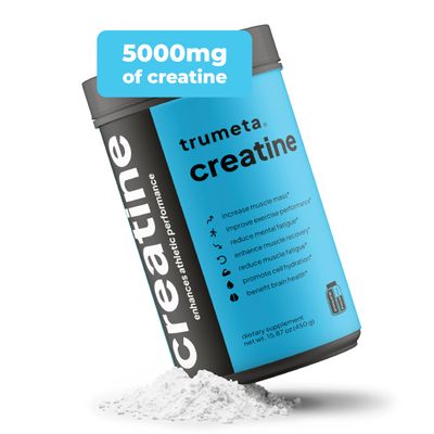 TRUMETA Creatine Monohydrate Powder Maximize Your Workouts, Recovery, &amp; Muscle Growth with Vegan Creatine - Pure Creatine Supplement for Steady, All-Day Energy and Focus - 90 Servings