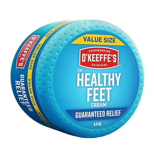 O&#39;Keeffe&#39;s for Healthy Feet Foot Cream - 6.4 oz Jar (1 Pack) - Guaranteed Relief for Extremely Cracked, Dry Feet, Repairing Skincare, Instantly Boosts and Retains Moisture Levels