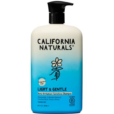 California Naturals Light &amp; Gentle Hair Shampoo for Sensitive Scalp with Aloe Vera, Hydrating, Vegan, Natural, Cruelty, Silicone, Paraben, and Sulfate Free, for Women &amp; Men, All Hair Types, 16.5 fl oz