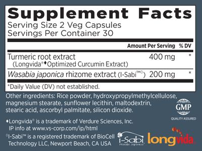 BioMeric Advanced - with Turmeric Curcumin and Wasabi Extracts - 60 Capsules