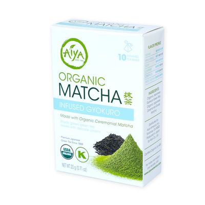 Aiya Organic Matcha Infused Gyokuro | Organic Ceremonial Matcha Green Tea, Organic Gyokuro | 10 Count