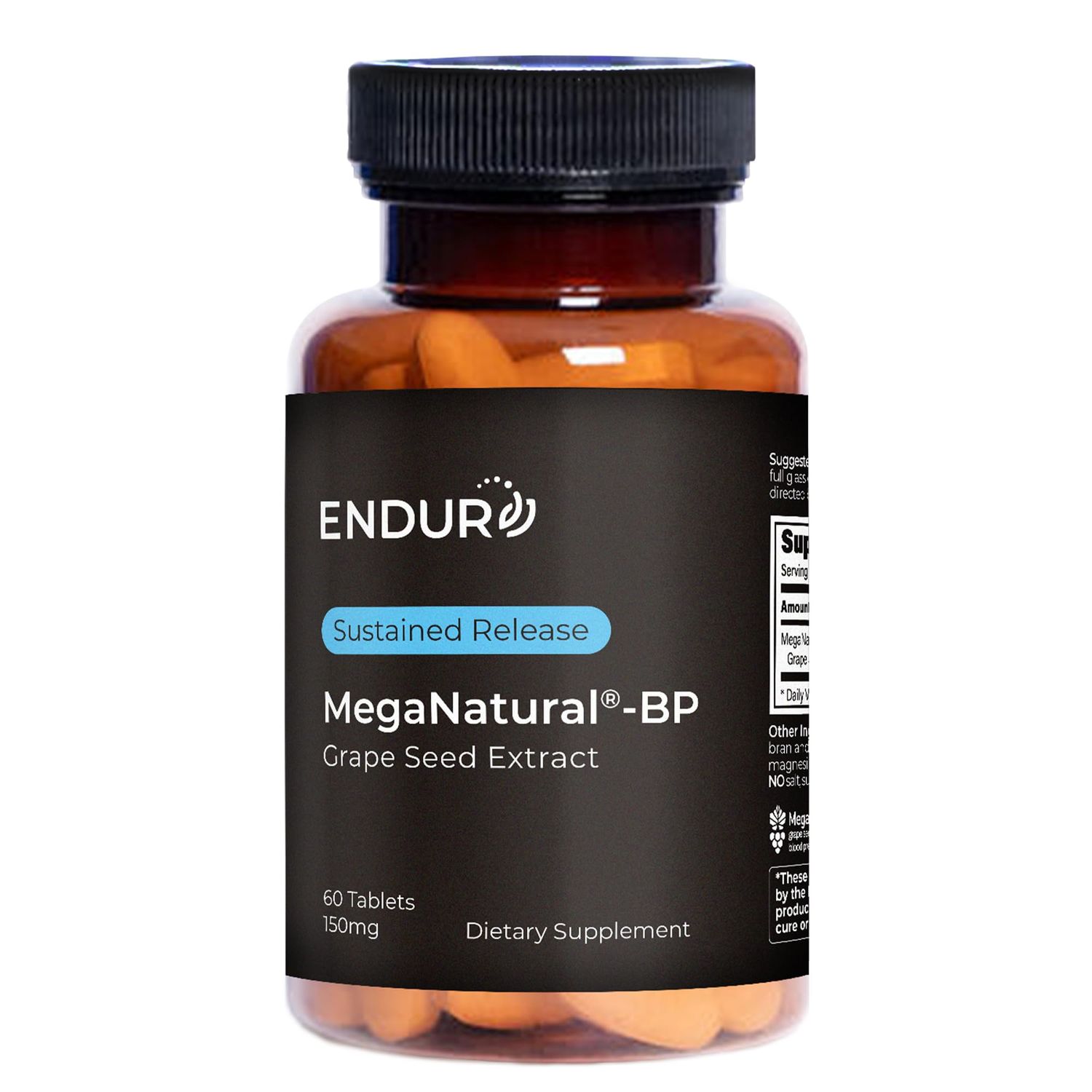 MegaNatural BP, Grape Seed Extract Supplements with Sustained-release California Grape Seed Extract Herbal Supplements for Optimized Absorption &amp; Supports Energy, 150 mg, 60 Tablets