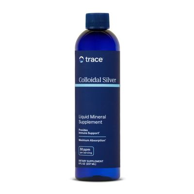 Trace Minerals Colloidal Silver - Liquid Mineral Supplement with Super-Oxygenated Colloidal Silver - Immunity &amp; Overall Health Support - Highly Absorbable Supplement - 8 fl oz (About 24 Servings)