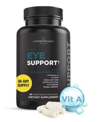 Livingood Daily Eye Support, 13-in-1 Vision Supplement with Lutein, Zeaxanthin, Astaxanthin, Vitamin A, Lycopene, Maqui Berry &amp; More, Promotes Healthy Eyes, Blue Light Protection, Vegan, 60 Capsules