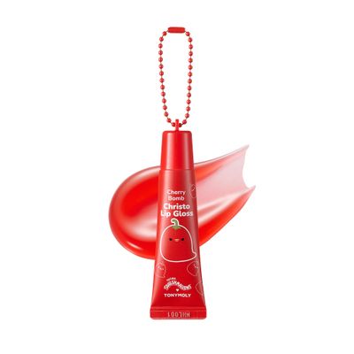 TONYMOLY x Squishmallows Christo Lip Gloss, Sheer Cherry Red Tint, Hydrating Formula with Cherry Extract and Rosehip Oil, 11ml