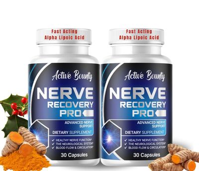 Active Bounty Nerve Recovery Pro - Nerve Support Supplement with Alpha Lipoic Acid, Turmeric &amp; Acetyl-L-Carnitine - Supports Healthy Nerve Function, Circulation &amp; Blood Flow - 30 Capsules - 2 Pack
