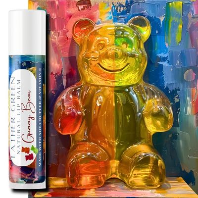 LATHER GREEN - Gummy Bear Natural Lip Balm, Pack of 3