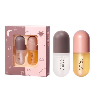 Lip Plumper, Natural Lip Plumper and Lip Care Serum, Lip Enhancer, Lip Gloss, Make Lips Fuller and Hydrating, Lip Mask for Day &amp;Night Use Set(2PCS)