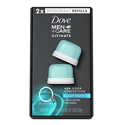 Dove MenCare Deodorant Refill 0 percent Aluminum Clean Touch Aluminum Free Deodorant 1.13 Ounce (Pack of 2)