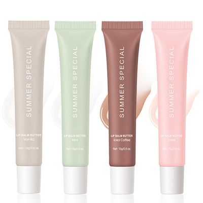 4 Pcs Summer Special Lip Butter Balm Set, Special Lip Balm, With Natural Ingredients of Shea Butter &amp; OliveButter, Long-Lasting Hydrating Non-Sticky Lip Balm, Soothes And Softens Dry Lips