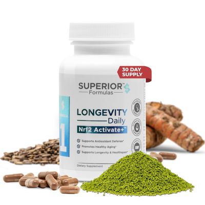 Superior Formulas Nrf2 Activator Supplement - Antioxidant Support for Cellular Health, Healthspan, and Longevity - Helps Reduce Oxidative Stress - 60 Capsules - Made in USA, Non-GMO
