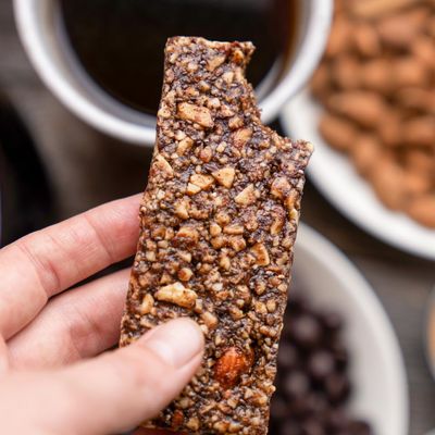 Taos Bakes - Coffee Dark Chocolate - Breakfast Bar - 8g of Protein, 6g Fiber, & Gluten Free - Healthy Snack for Adults - Filled with PIne Nuts, Almonds, Chocolate, & Chia Seeds - 12 Pack, 1.8oz ea