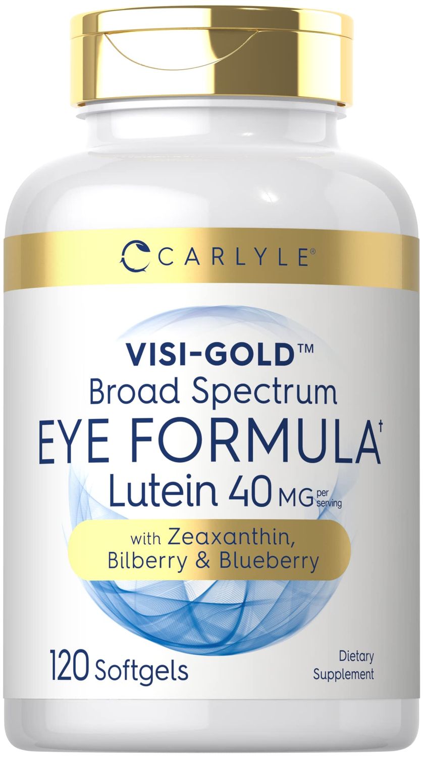 Carlyle Eye Health Supplement | 120 Softgels | with Lutein 40mg, Zeaxanthin, Bilberry and Blueberry | Broad Spectrum Eye Support Vitamins | Non-GMO, Gluten Free Formula