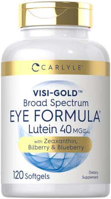 Carlyle Eye Health Supplement | 120 Softgels | with Lutein 40mg, Zeaxanthin, Bilberry and Blueberry | Broad Spectrum Eye Support Vitamins | Non-GMO, Gluten Free Formula