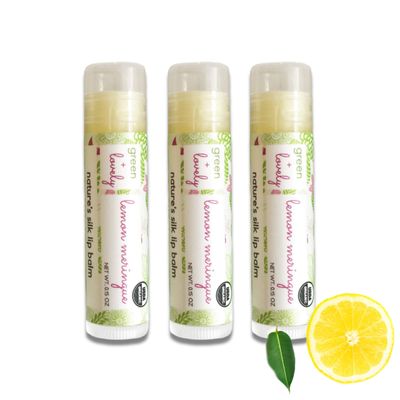 Organic Certified Lip Balm Butter(3 Pack) by Green and Lovely | Lemon Meringue Lip Oil for Total Hydration and Repair | 0.15 oz Lip Moisturizer Tube made with Premium Organic Ingredients