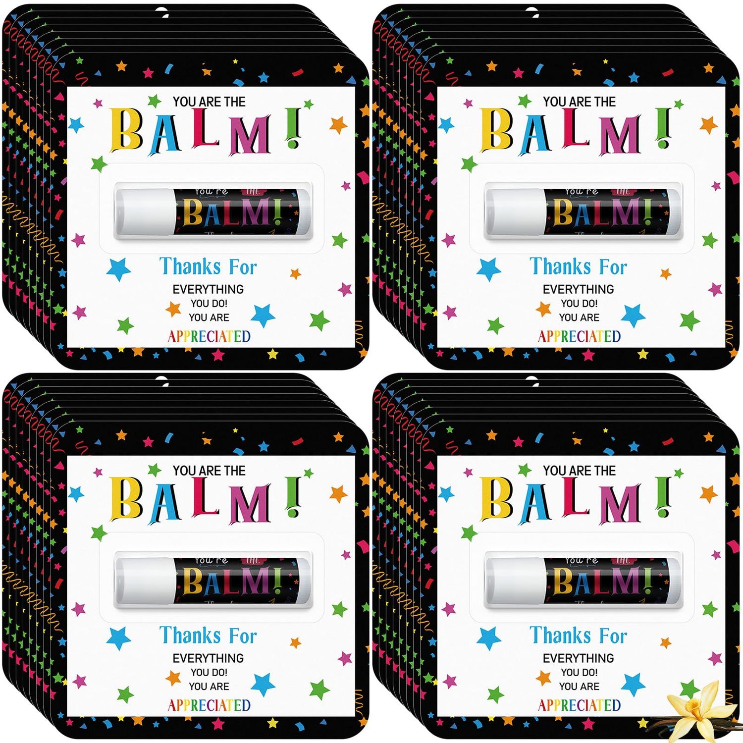 45 Pack Teacher Appreciation Gifts Lip Balm Bulk Back to School Thank You Gift for Employee Team Teacher Coworker Volunteer Inspirational Appreciation Party Favors for Women Men Club You&#39;re the Balm
