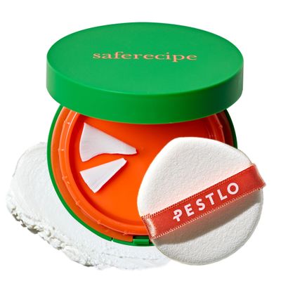 PESTLO Saferecipe No Sebum Grinding Sun Pact SPF 50, PA 0.63oz/ 18g- Grinding Dial Compact, Solid Cushion to a Soft Powdery Sunscreen, Sebum Control, Non-Irritating, Hypoallergenic Sun Pact