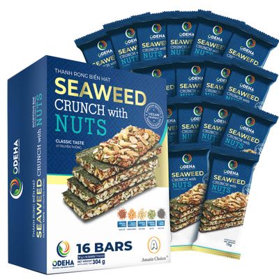 Seaweed Crunch with Nuts Classic Taste- Amazin Choices Vegan Snack Bars with Cashews, Almonds &amp; Pumpkin Seeds - Premium Asian Chips - Seaweed Sheets - Sandwich Seaweed - Variety Pack