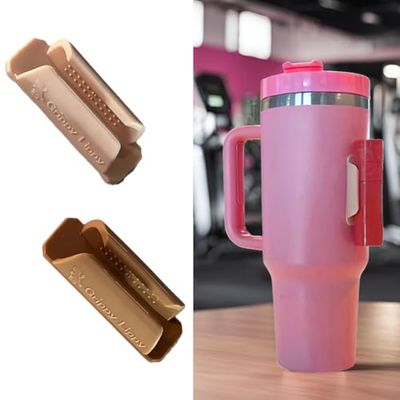 Grippy Lippy Lip Balm Holder - 2 Pack Durable Silicone Organizer with Adhesive Backing | Compatible with Chapstick, Tumbler, Car &amp; Phone Storage | Stylish Moon &amp; Dune Colors