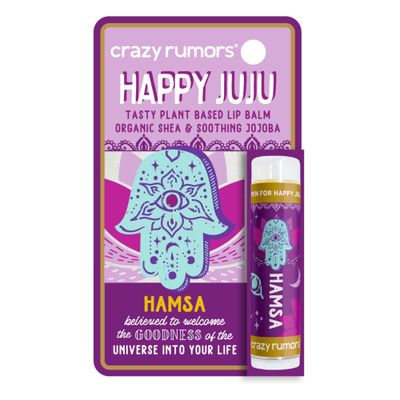 Crazy Rumors Happy Juju All Natural, Plant-Based Lip Balm with Organic Shea &amp; Jojoba 1 Pack (Hamsa)