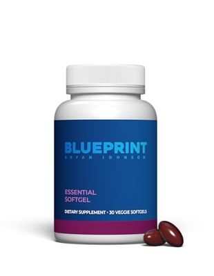 Blueprint Bryan Johnson Essential Softgel Supplement - Lutein, Zeaxanthin, Lycopene, Vitamin K1 &amp; K2 MK-7 &amp; MK-4 - Optimal Vision, Bone Support - Vegan, All Ages (30 Servings)