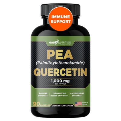 Gade Nutrition Palmitoylethanolamide Pea Supplement 800 mg with Quercetin 200 mg | Micronized Pea 99 Highly Purified and 95 Quercetin Bioavailable | Made in USA | Supplement for Men and Women