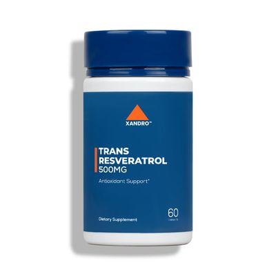 XANDRO Trans Resveratrol 500 mg, 60 Capsules Lab | Antioxidant Support | 60 Vegan Capsules