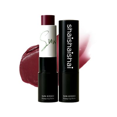shaishaishai SUN-KISSED Plump Tinted Lip Balm, Lip Plumper, 70 Skincare Ingredients Providing Deep Hydration to Cracked &amp; Chapped Lips, Lightweight Buildable High Gloss Finish, 03 Mauve Beach