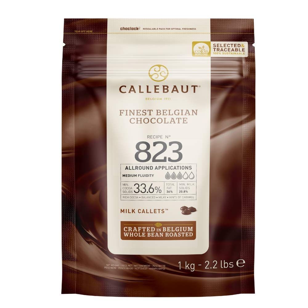 Callebaut No 823 Finest Belgian Milk Chocolate Callets Couverture 33.6 - 1Kg
