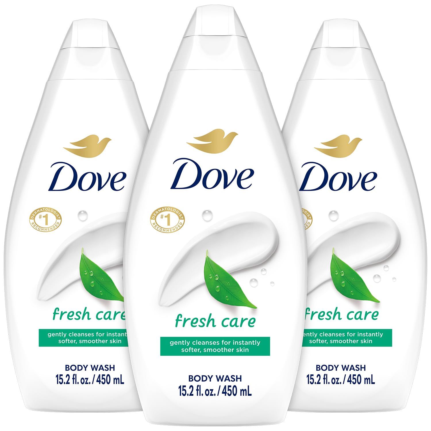 Dove Body Wash Fresh Care 3-Pack - Revitalizing &amp; Moisturizing Cleanser for Smooth, Soft Skin, 15.2 Oz Ea