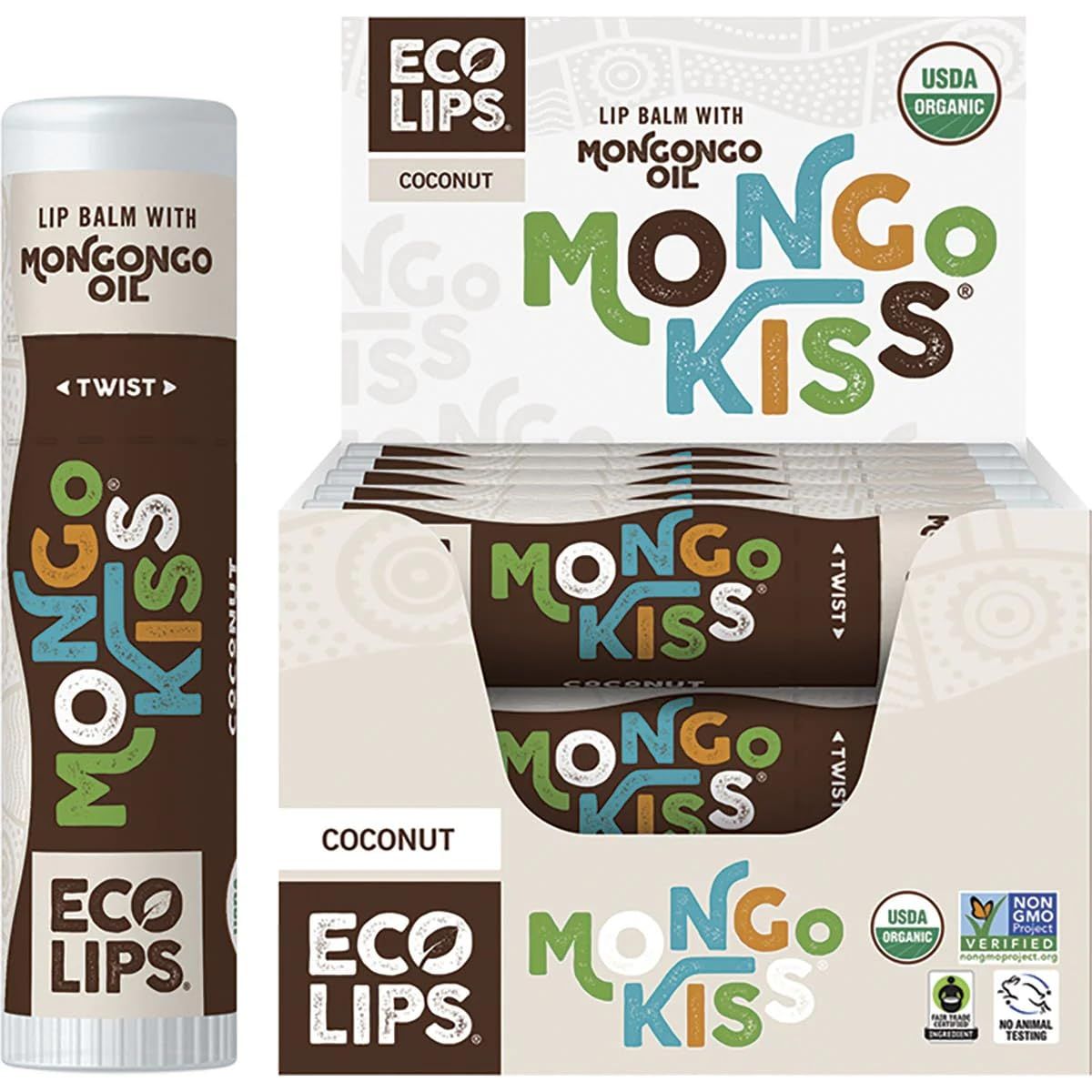 Mongo Kiss Coconut Organic Lip Balm, 0.25 oz. - 3 Pack!