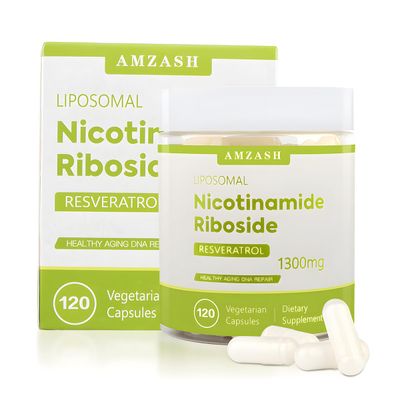 Liposomal NAD Supplement - 1300mg Nicotinamide Riboside (NR) &amp; ResveratrolPure Organic Ingredients for Energy, Focus &amp; Anti-Aging - 120 Capsules