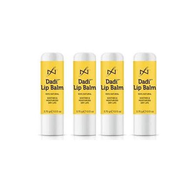 Dadi Lip Balm Qty 4 - Natural, Coconut Scent - Suitable for Dry Skin - Soothing &amp; Hydrating