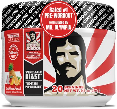 Vintage Blast - The Ultimate Two-Stage Pre Workout Supplement for Explosive Energy, Endurance, &amp; Focus - Boost Workouts with Natural Ingredients: L-Citrulline Malate, Beta-Alanine, &amp; Caffeine - 306g