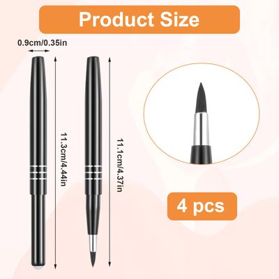 AOZUO 4Pcs Retractable Lip Brush for Lipstick, Travel Lip Brush, Portable Lip Liner Brush, Professional Lip Balm Applicator Lip Makeup Brush with Cap Lip Makeup Tools for Women Lip Gloss