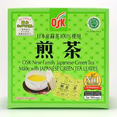 OSK Organic Japanese Sencha Green Tea Bags - Antioxidants, Mild &amp; Refreshing Flavor, Hot or Cold Brew, Authentic Japanese Green Tea, Sugar-Free &amp; Zero Calories (50, Sencha)