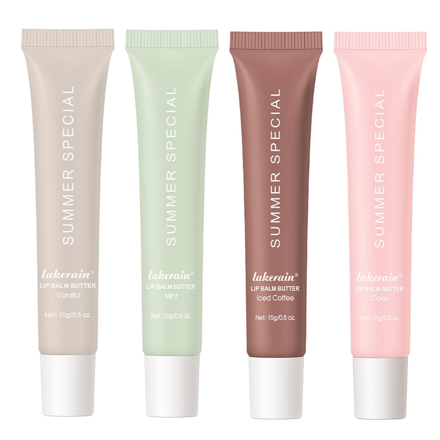 Summer Special Lip Butter Balm - Ultra-Hydrating, Nourishing Lip Care with Natural Ingredients, Shea Butter &amp; Olive Oil, Soothes &amp; Softens Dry Lips (4PCS, 0.5 Fl Oz (Pack of 4))