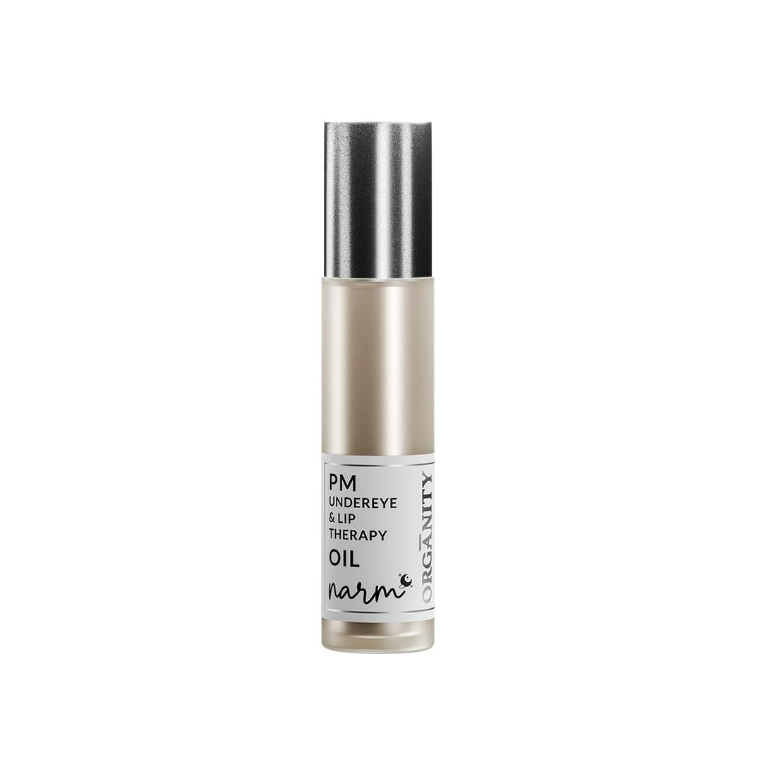Organity PM Undereye &amp; Lip Therapy Oil | Hydrating Lip Oil for Women | Overnight Lip Balm &amp; Eye Care | Lightweight, Non-Sticky | Lip Mask &amp; Gloss Alternative, 10ml