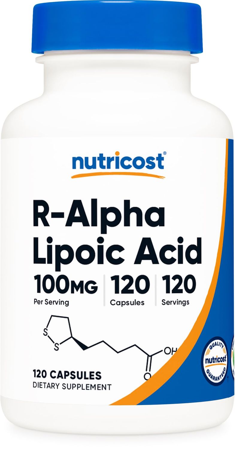 Nutricost R-Alpha Lipoic Acid 100mg, 120 Capsules - Veggie Capsules, Non-GMO, Gluten Free