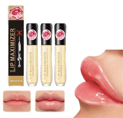 Kayswang Vitamin E Lip Plumping Serum Lip Hyaluronic Lip Plumper Instant Lip Filler for Moisturize Eliminate Dryness Wrinkles Enhances Plump Gloss Cozzo Vitamin E Lip Plumping Serum (3PC)
