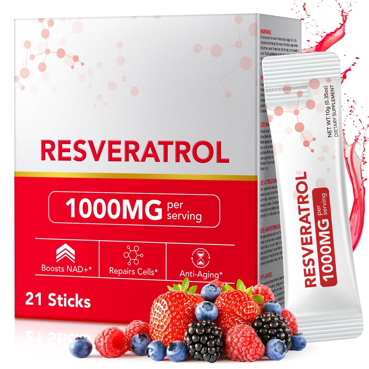 KITNOBLIS NAD Supplement for Women 1000mg - High Potency Cellular Energy Booster with PQQ, Resveratrol - Health, Anti-Aging Support 21pcs