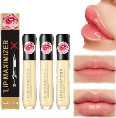 Kayswang Vitamin E Lip Plumping Serum Lip Hyaluronic Lip Plumper Instant Lip Filler for Moisturize Eliminate Dryness Wrinkles Enhances Plump Gloss Cozzo Vitamin E Lip Plumping Serum (3PC)
