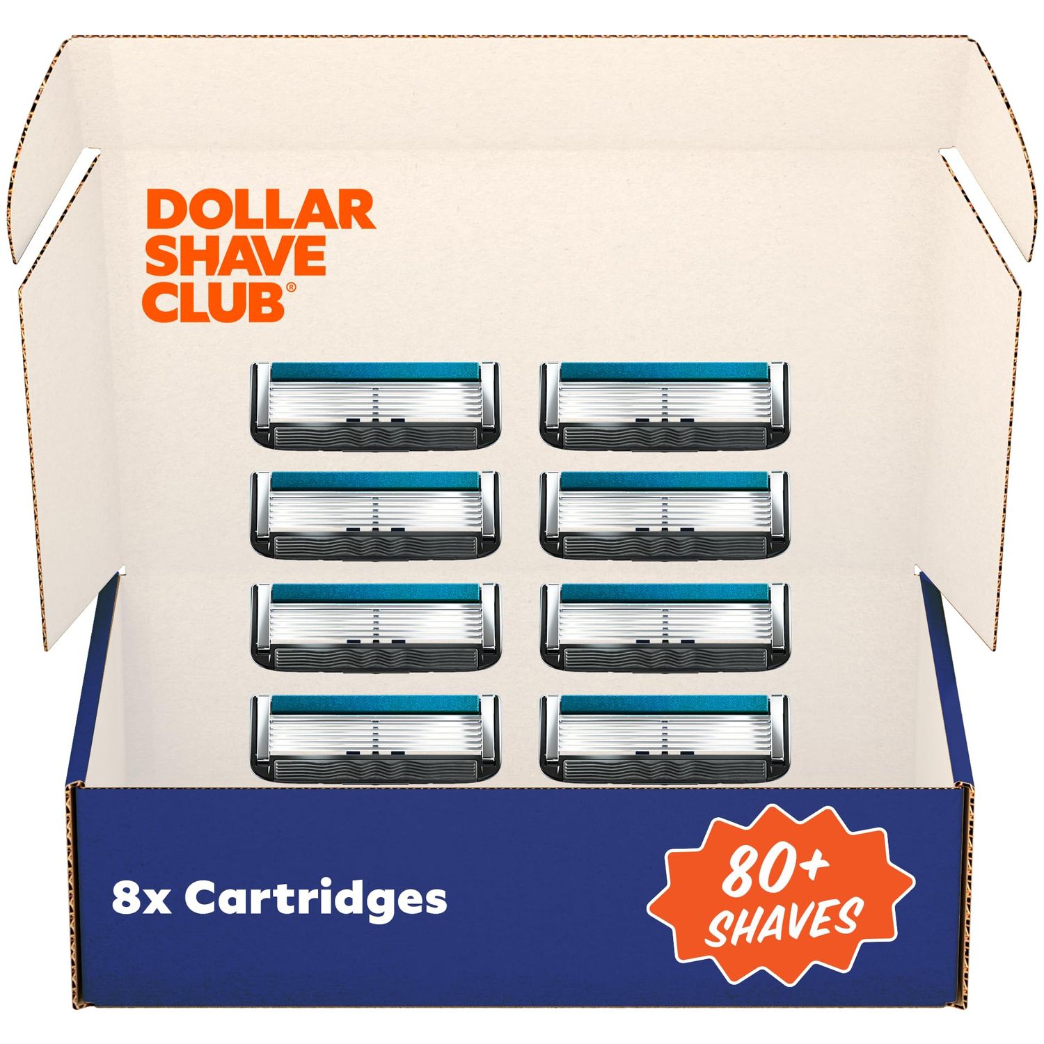 Dollar Shave Club | 6 Blade Razor Refills (8 Pack) | 6 Stainless Steel Blades for a Close &amp; Comfortable Shave