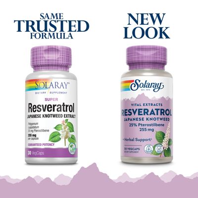 SOLARAY Super Resveratrol w/Pterostilbene, Veg Cap (Btl-Plastic) 250mg | 30ct