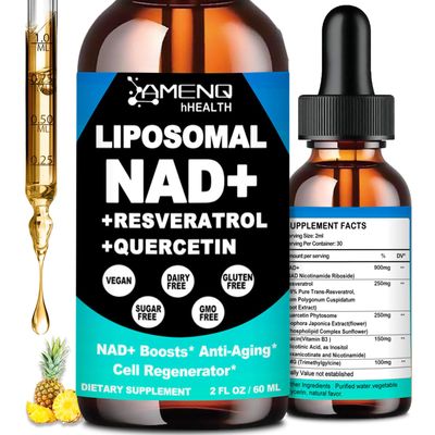 NAD Supplement, Liposomal NAD Nicotinamide Riboside Resveratrol 900mg Quercetion, TMG, Vitamin B3, High Potency NAD Plus Liquid Supplement for Cell Regenerator, Longevity, Energy, Anti-Aging, Focus