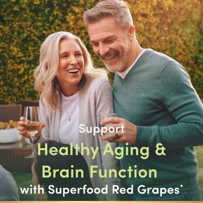 Nature's Bounty Superfoods Plus Sharp Mind for Brain Health, Memory; Focus, Superfoods with 23 Fruits &amp; Veggies Plus Red Grapes - Cognitive Supplement, 30 Capsules
