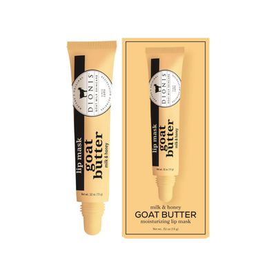 Dionis Goat Milk Milk &amp; Honey Overnight Butter Lip Mask - Hydrating Lightly Tinted Lips Treatment with Jojoba Oil and Moringa - Clean, Paraben-Free, Cruelty-Free - Made in USA - 0.52 oz