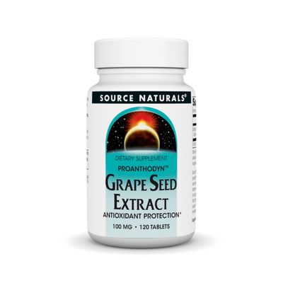 Source Naturals Grape Seed Extract, Proanthodyn 100 mg Antioxidant Protection &amp; Supports Healthy Aging Brain - 120 Tablets