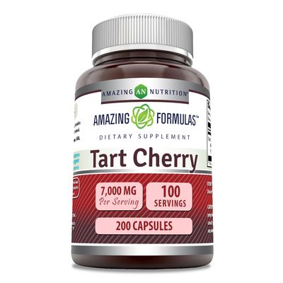 Amazing Formulas Tart Cherry Extract 700 Mg Extract (10:1) Per Serving Capsules Supplement | Equivalent to 7000 Mg | Non-GMO | Gluten Free | Made in USA (Unflavored, 200 Count)